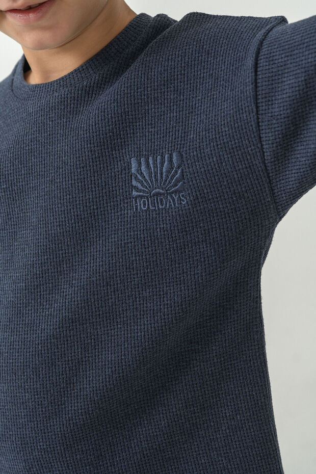 بدلة برمودا لون أزرق للأولاد - 3