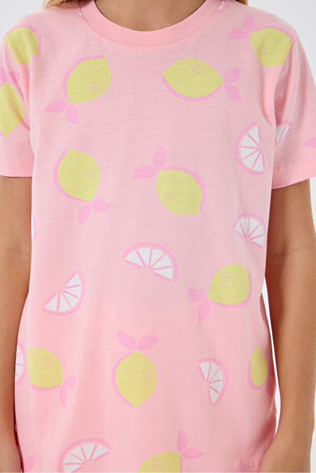 Kız Çocuk Pembe Şort Takım - 3