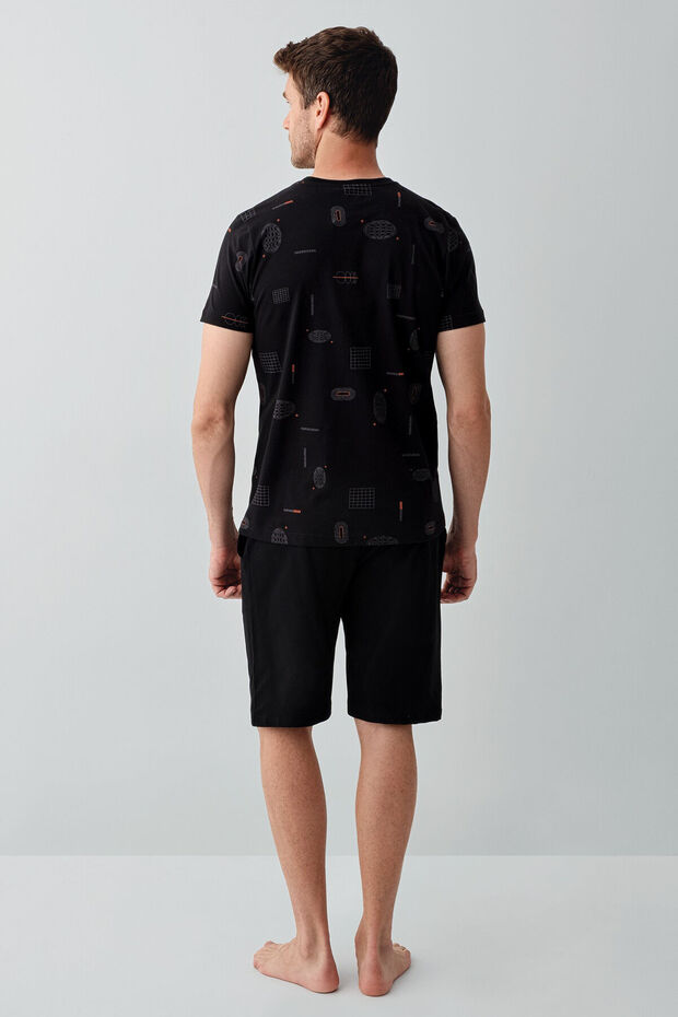 Erkek Siyah Bermuda Takım - 4