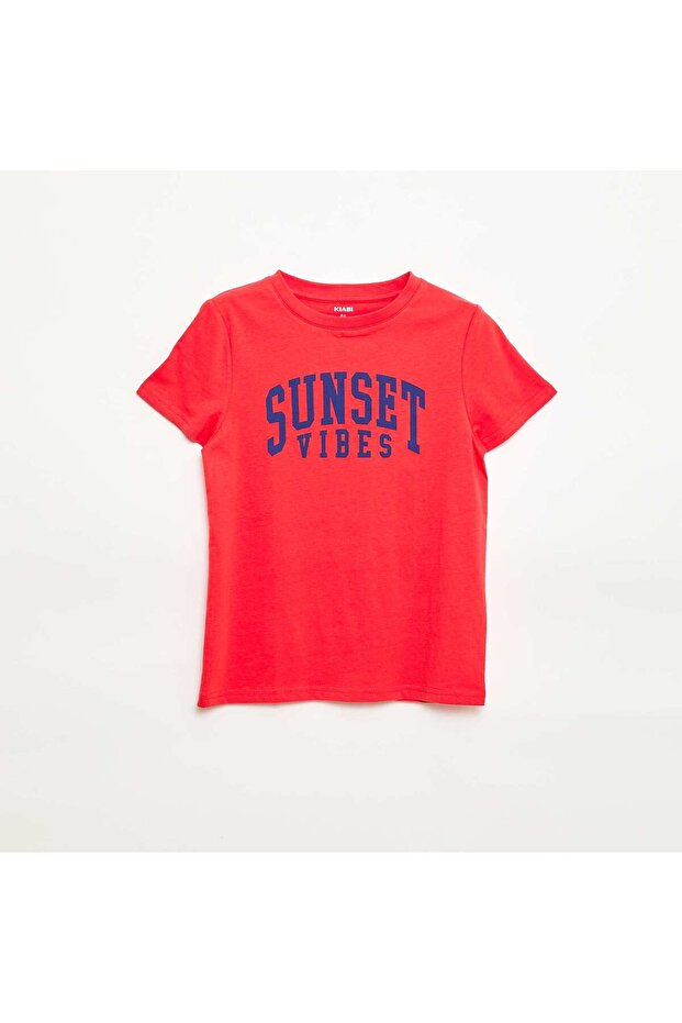 Printed Message T-Shirt RED