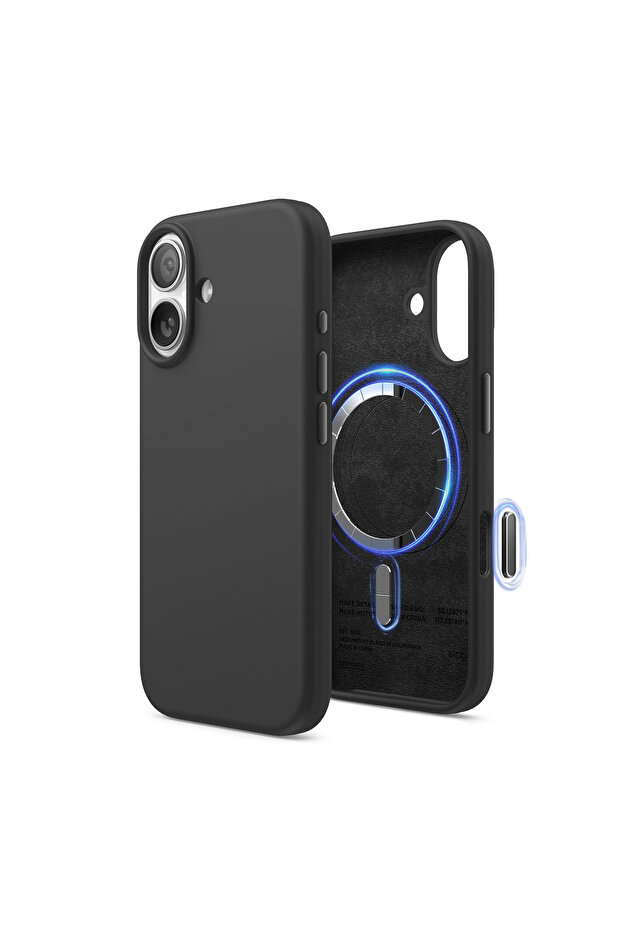 Magnetic Liquid Silicone For iPhone 17 case cover [Camera Control Button] - Black