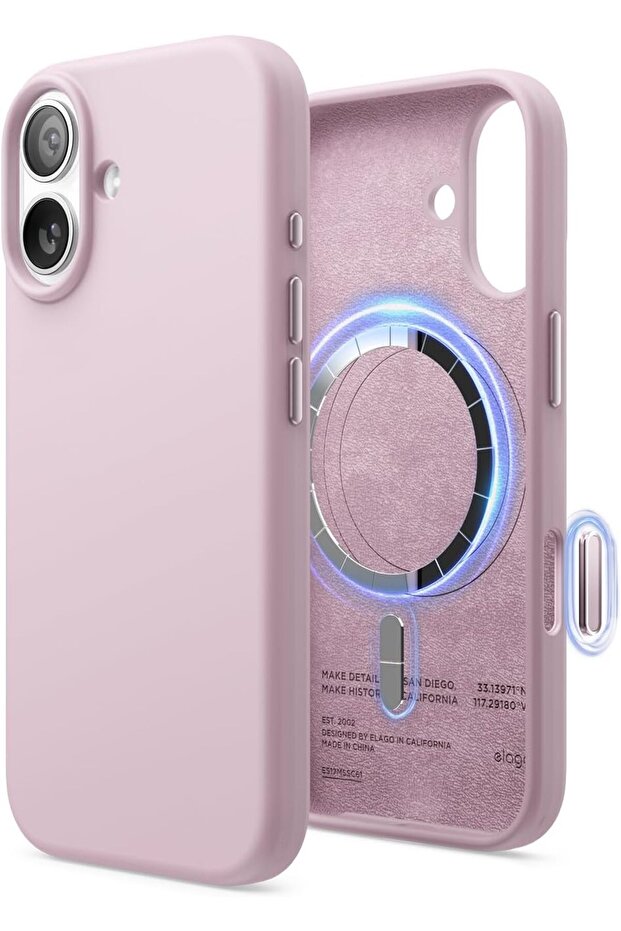 Magnetic Liquid Silicone For iPhone 17 case cover [Camera Control Button] - light Lilac