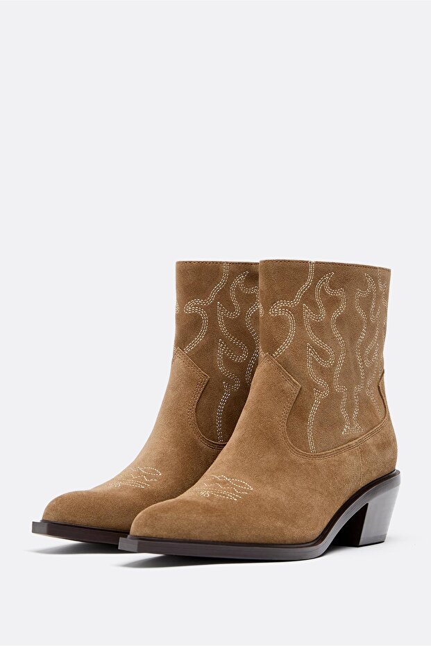 Topuklu kovboy deri bot - 4