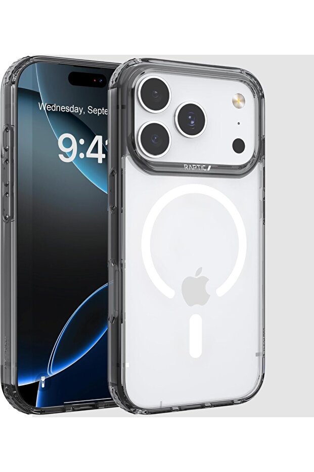 Air Clear for iPhone 17 PRO case cover MagSafe compatible [13 feet Drop Tested] - Clear Black