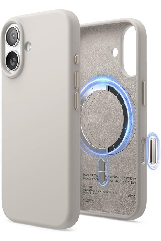 Magnetic Liquid Silicone For iPhone 17 case cover [Camera Control Button] - Stone
