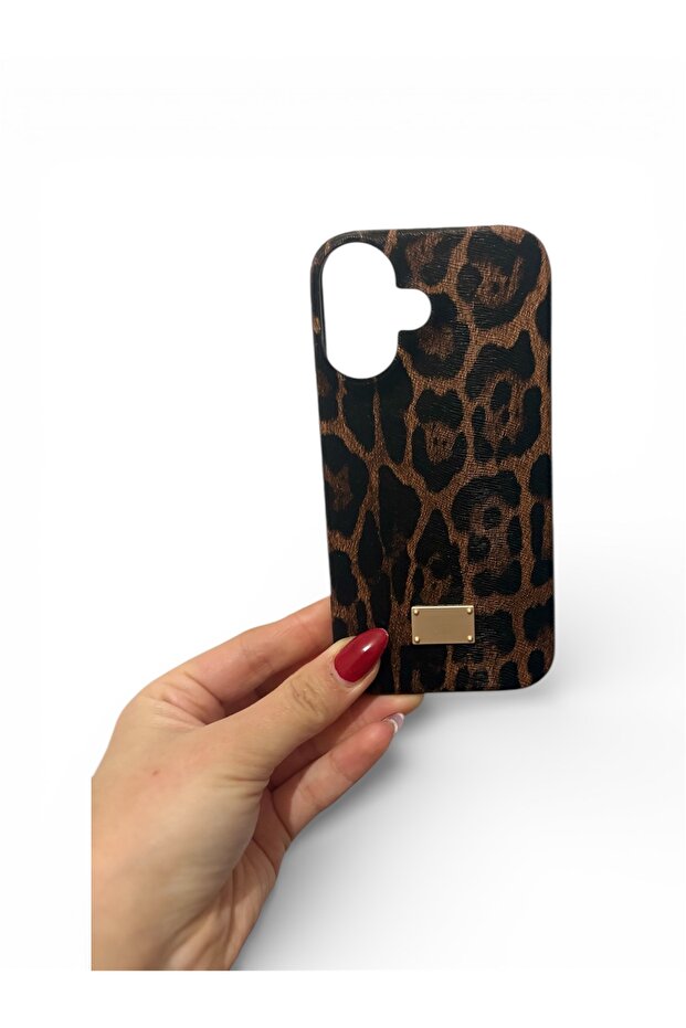 حافظة بنمط الفهد البني متوافقة مع آيفون 16 - 1