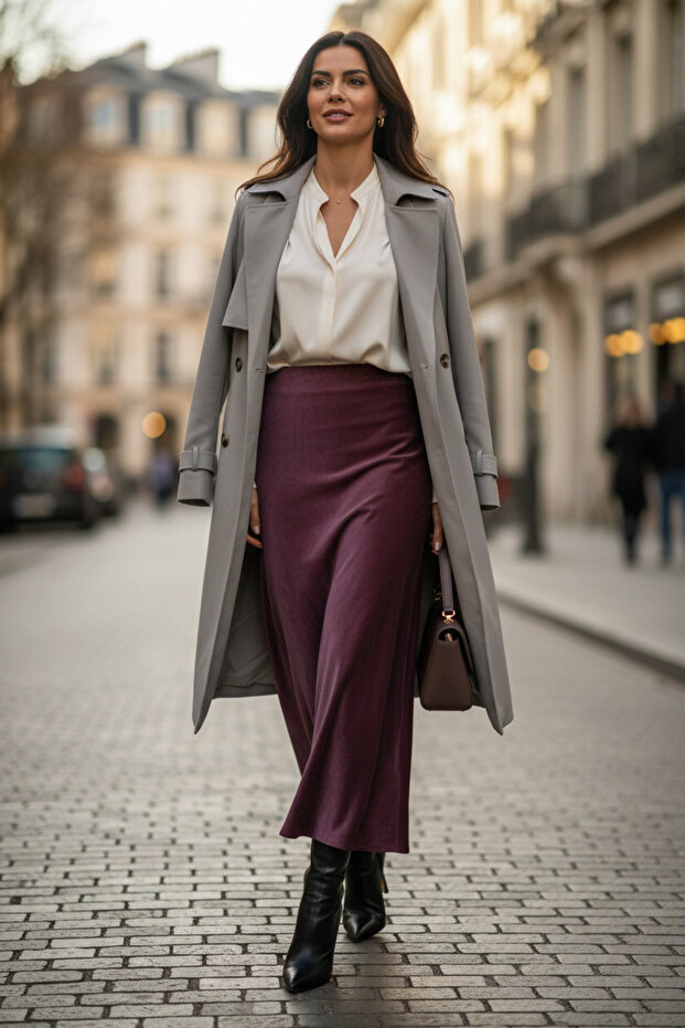 Kadın Lyocell Uzun Etek - 2