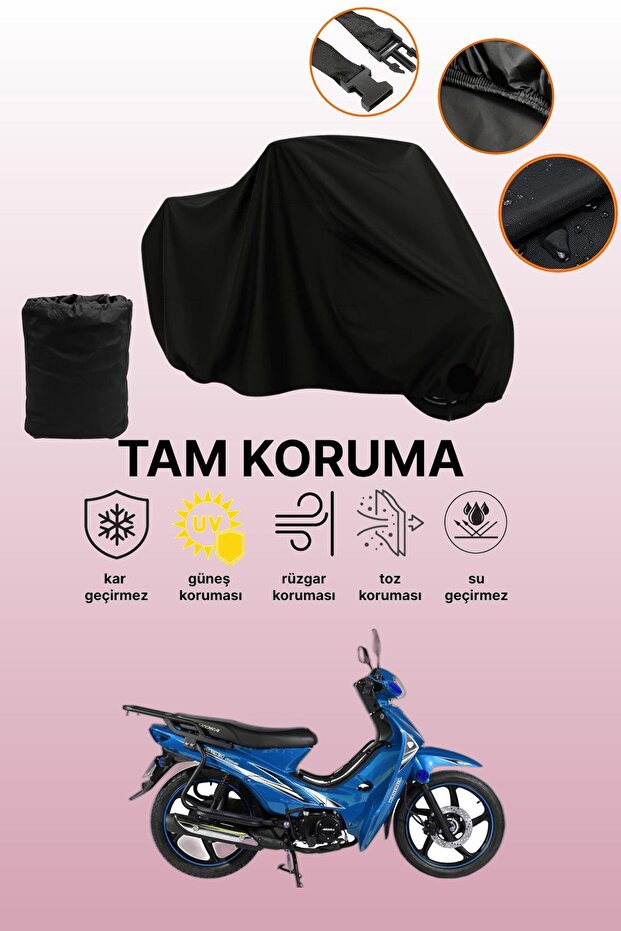 Black Tail Bag and Lock Incompatible Arora Ar 50-50 Hurricane Compatible Motorcycle Tarpaulin