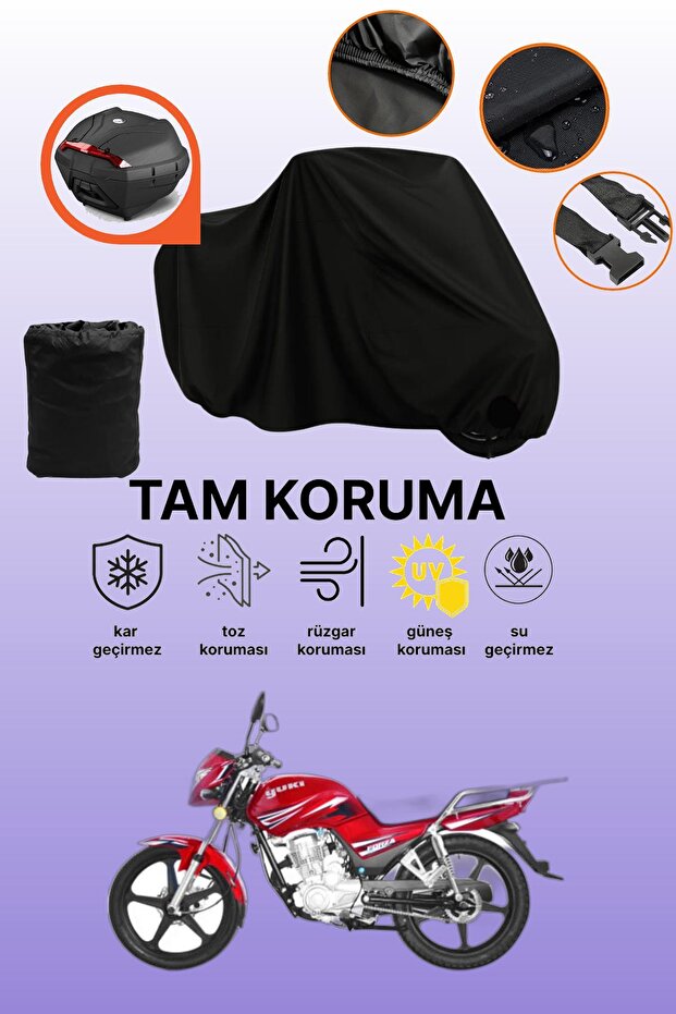 Yuki Forza 170 Compatible Motorcycle Tarpaulin Compatible with Black Rear Bag