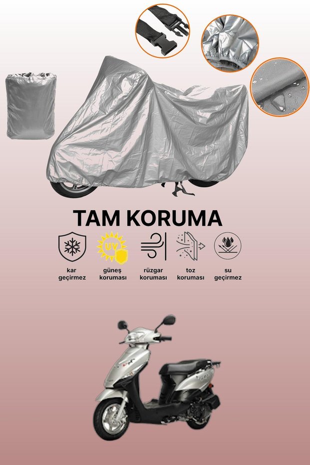 Gray Rear Bag and Lock Incompatible Kuba Cargo Compatible Motorcycle Tarpaulin