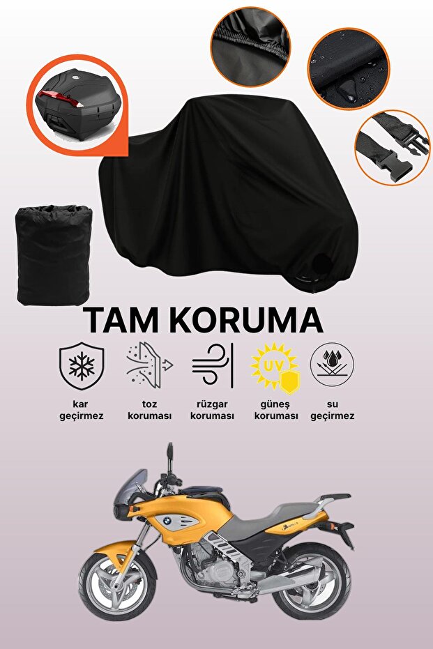 Black Rear Bag Compatible with Bmw F 650 Cs Compatible Motorcycle Canvas