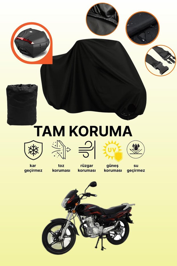 Mondial 125 Mx Grumble Compatible Motorcycle Tarpaulin Compatible with Black Tail Bag