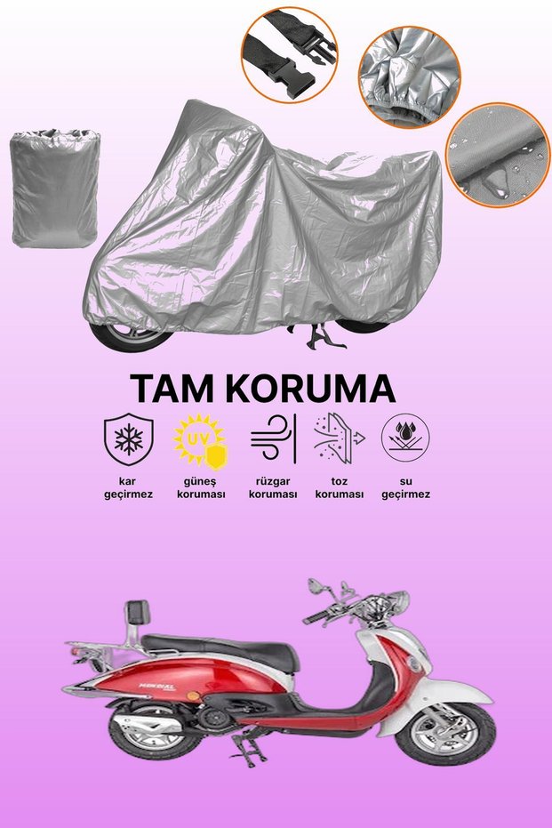 Gray Tail Bag and Lock Incompatible Mondial 125 Zn Compatible Motorcycle Tarpaulin