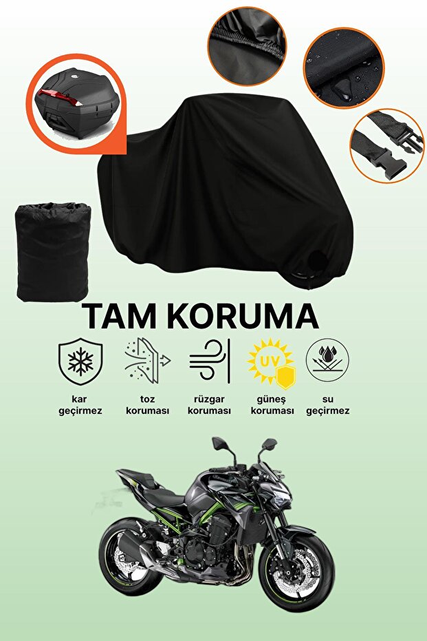 Black Tail Bag Compatible with Kawasaki Z 900 Compatible Motorcycle Canvas
