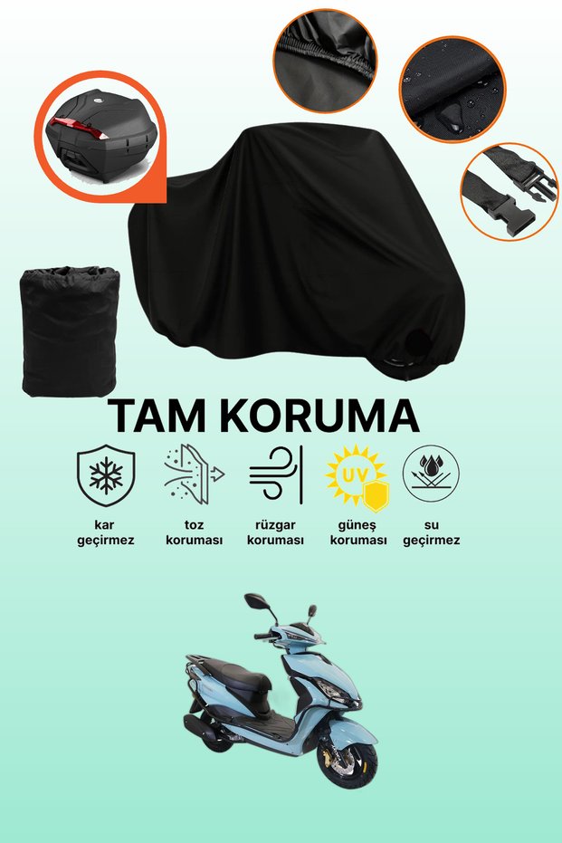 Arora Freedom 50 Compatible Motorcycle Tarpaulin Compatible with Black Rear Bag