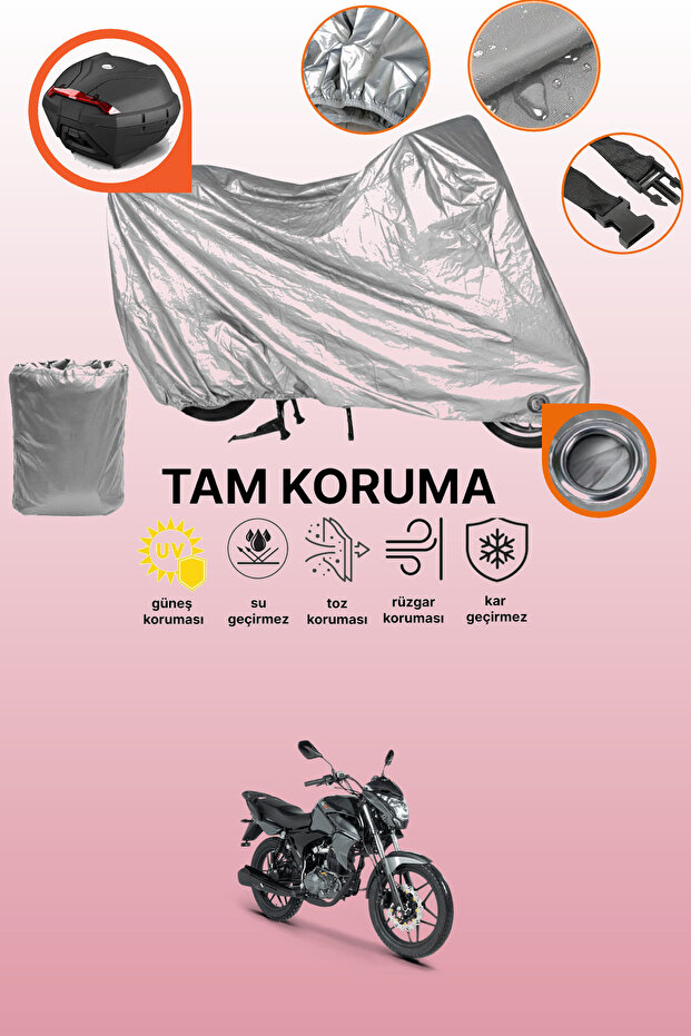 Gray Tail Bag and Lock Compatible Rks 125R Compatible Motorcycle Tarpaulin