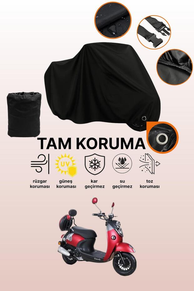Black Lock Compatible with Kuba Trendy Xc 50 Cc Compatible Motorcycle Tarpaulin