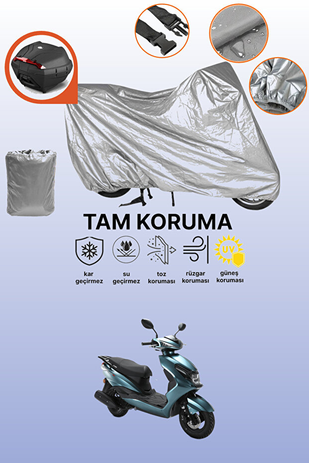 Compatible with Gray Rear Bag Kuba Space 50 Compatible Motorcycle Tarpaulin