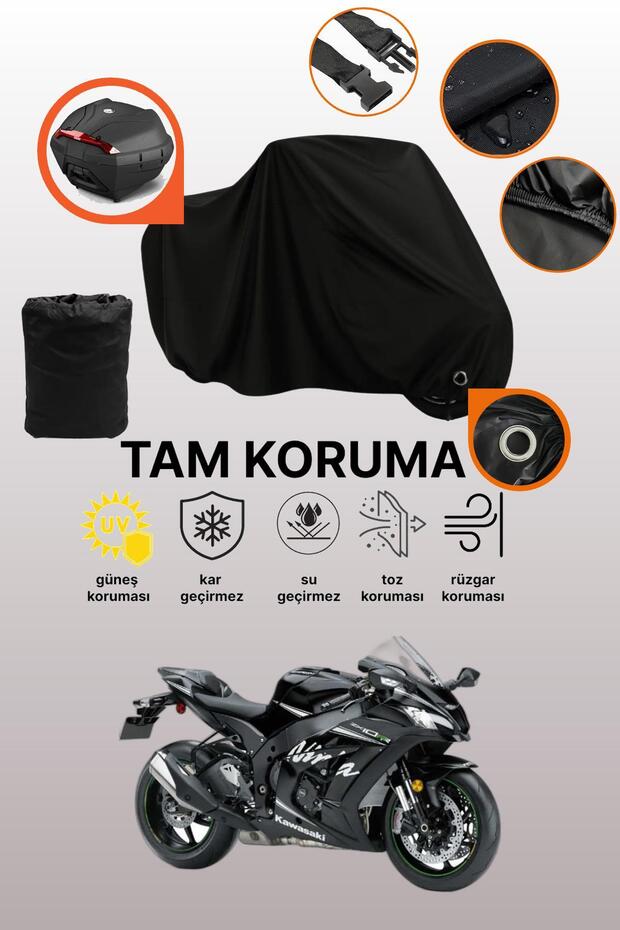 Black Tail Bag and Lock Compatible Kawasaki Ninja Zx-10Rr Compatible Motorcycle Canvas