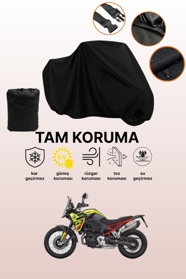 Black Tail Bag and Lock Mismatched Bmw F 900 Gs Compatible Motorcycle Tarpaulin