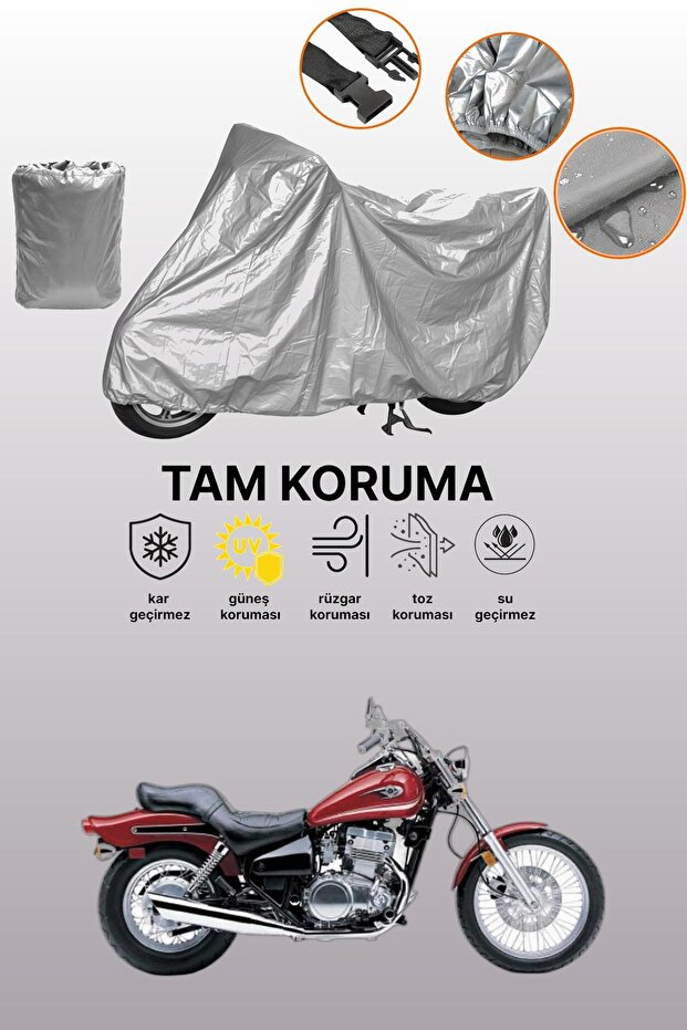 Gray Tail Bag and Lock Non-Compatible Kawasaki En 500 Compatible Motorcycle Canvas