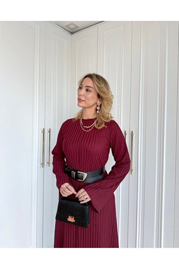 MELEK ÖRME TRİKO ELBİSE - 3