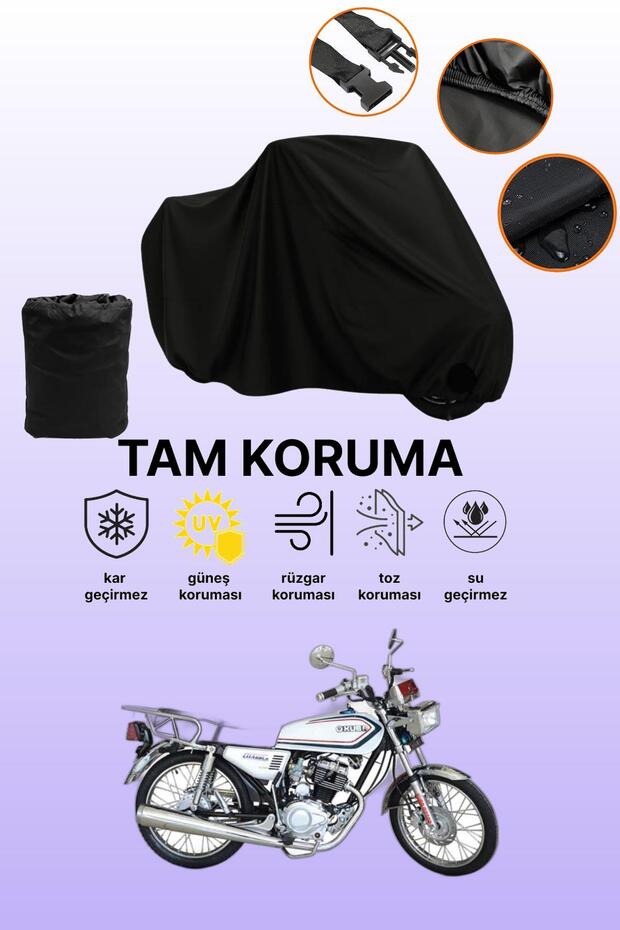 Black Rear Bag and Lock Incompatible Kuba Cheetah 100R Compatible Motorcycle Tarpaulin