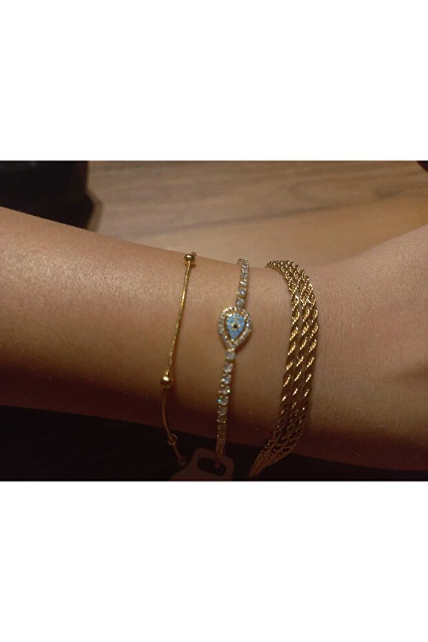 3'lü Çelik Bileklik Seti - 1