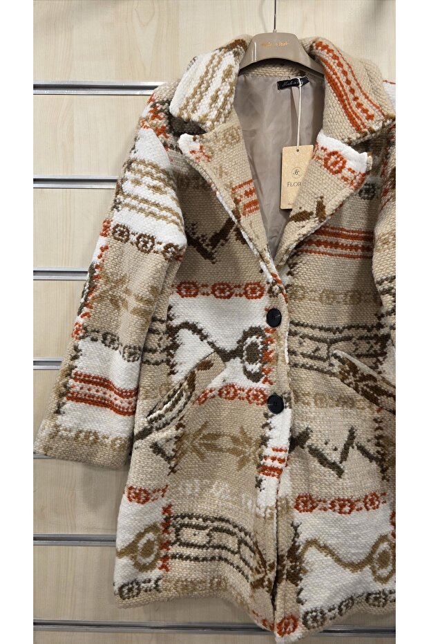 معطف صوف إيطالي منقوش - 2