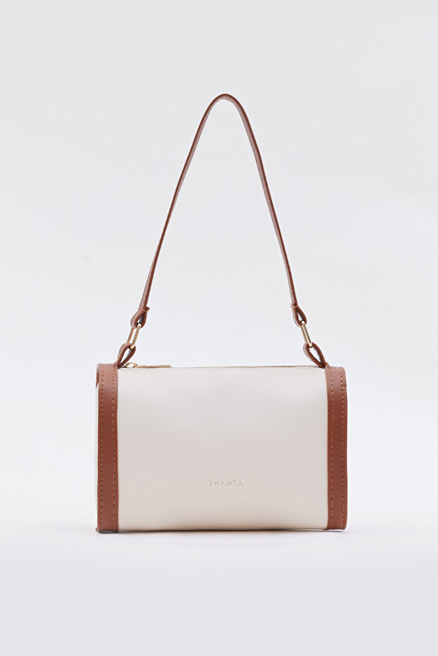 Cream - Tan D47 Single Compartment Adjustable Strap Daily Minimal Baguette Hand and Shoulder Women's Bag