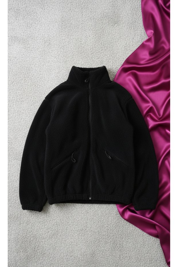 Premium Quality, Trend, Mock Neck , Oversized , Zippered, Fleece, Plush Jacket