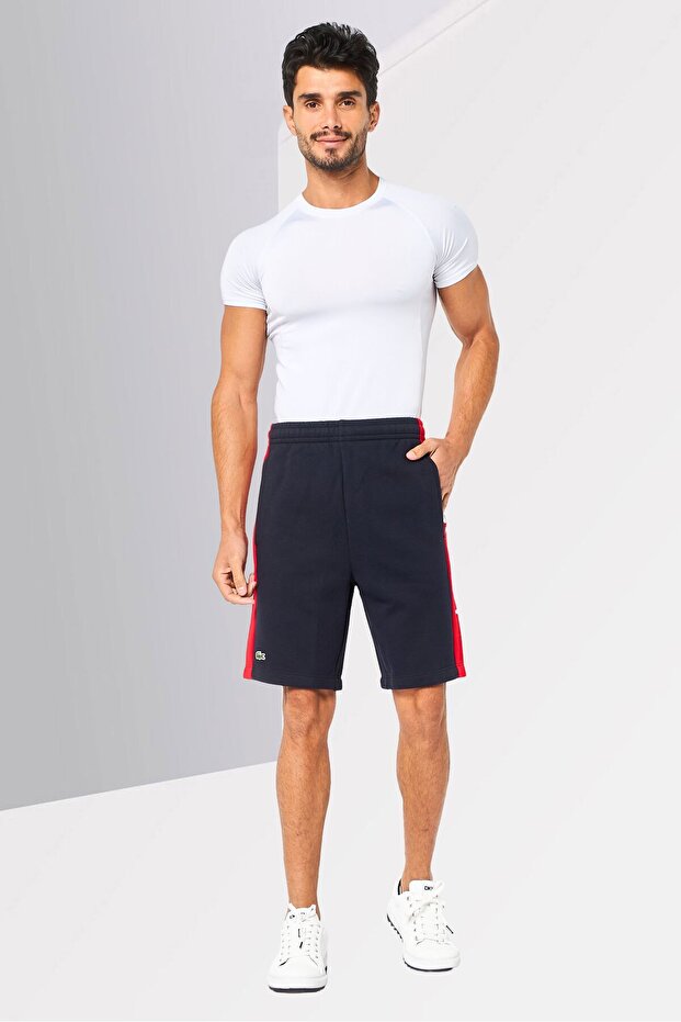 شورت رجالي أساسي بشعار العلامة التجارية، أزرق داكن - 2