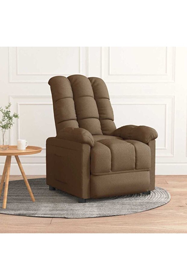 Recliner Chair Brown Fabric