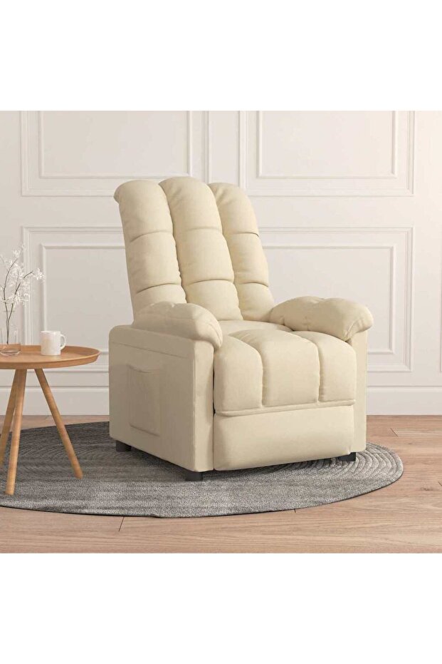Recliner Chair Cream Fabric