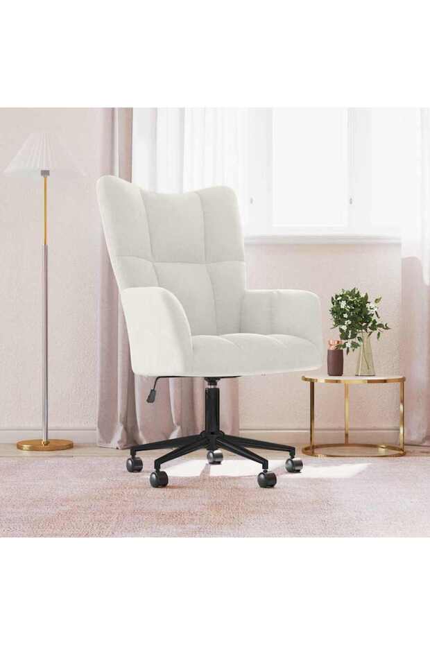 Relaxing Chair Cream White Velvet