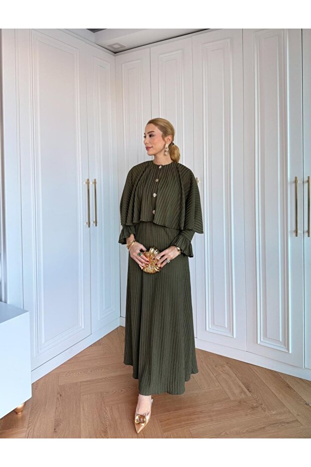 ADİLE Parlak Efektli Örme Triko Elbise - 1