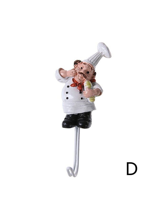 D Kitchen Creative Chef Cartoon Storage Rack Hooks Wall Hanger Kitchen Hooks for Utensils