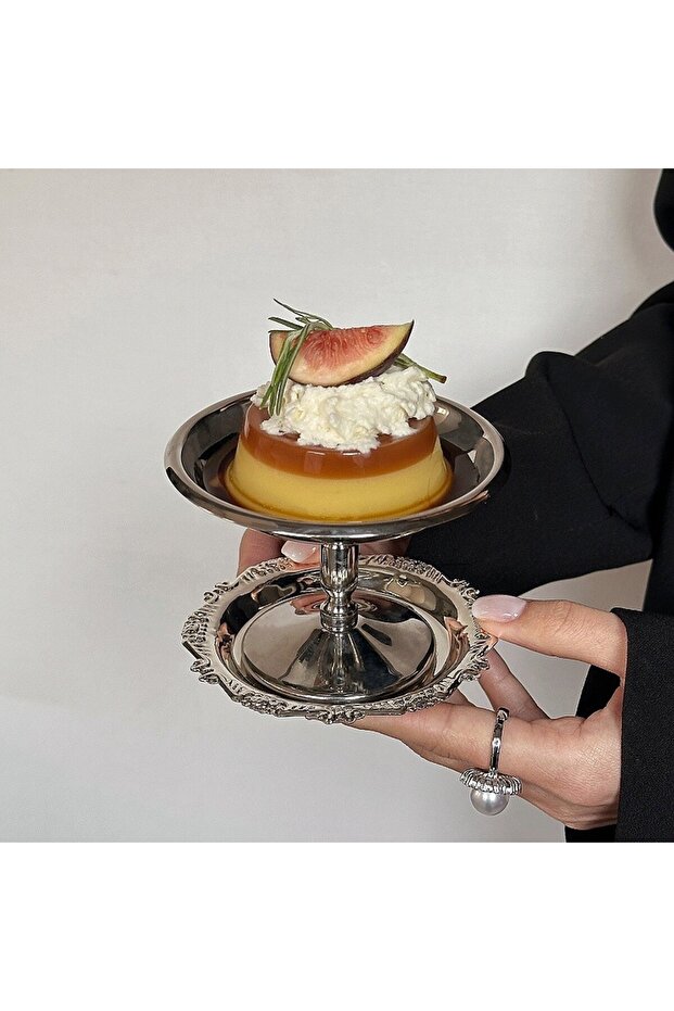 Dessert Plate Stainless Steel Dessert Plate Cake Tray Ice Cream Cup Tall Cup High Tea Snack Pudding
