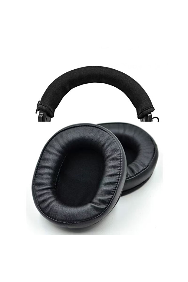 وسادة أذن - وسادة رأس سوداء بديلة لسماعات أذن Audio-Technica ATH-MSR7 ATH-MSR7BK