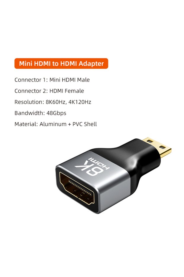 8K Mini CABLETIME 8K Mini HDMI Adapter 4K 120Hz/144Hz Male to Female Converter MINI HDMI to HDMI for