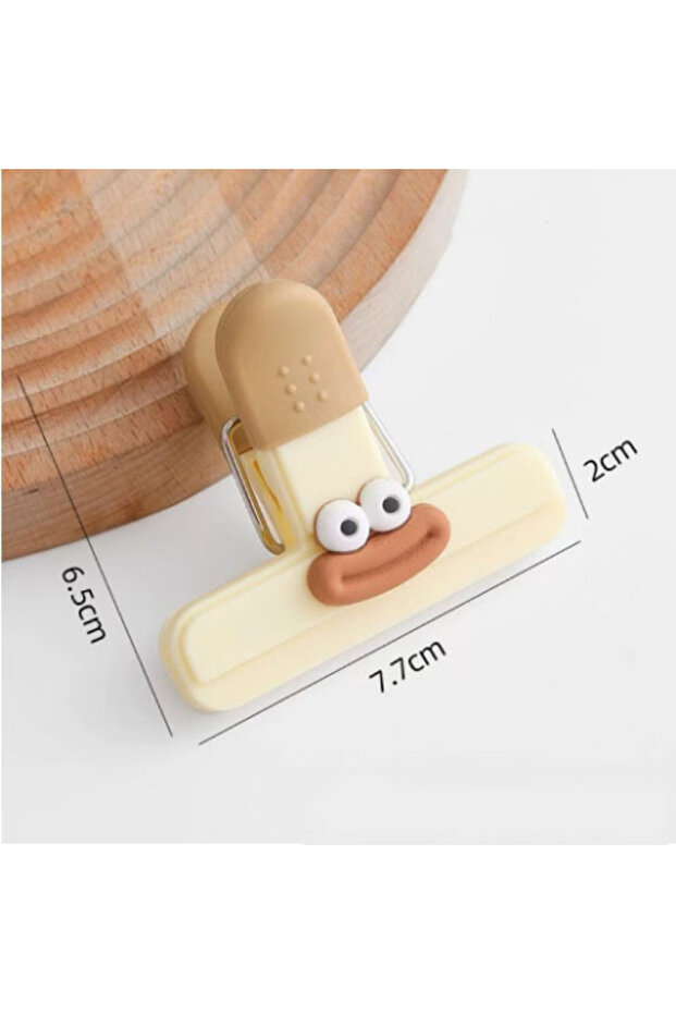 light yellow Creative Face Bag Sealing Clip Food Snack Clip Kitchen Tools Decorative Small Clip Refr