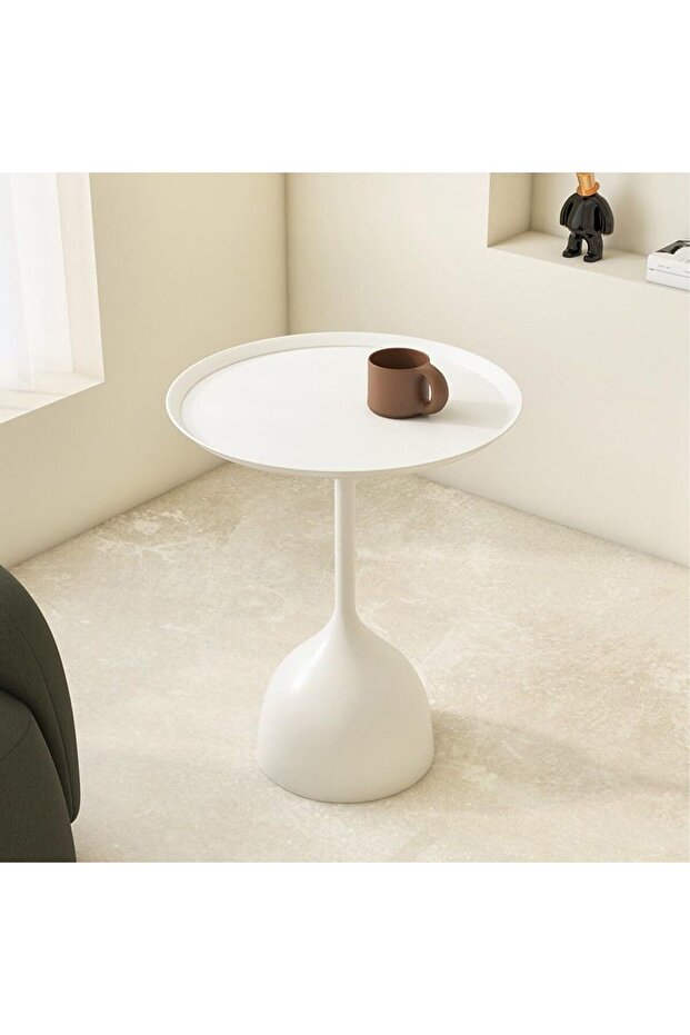 طاولة قهوة معدنية مستديرة جانبية - 8