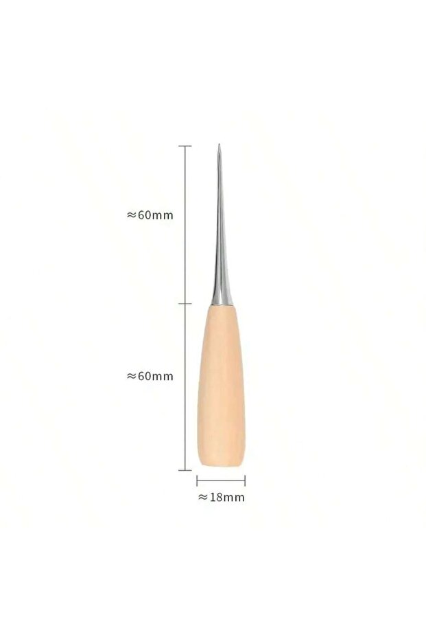 1 1/2pcs Leather Hand Stitching Awl Tool Leather Craft Hole Punch Tool Wood Handle Steel awl Craft .