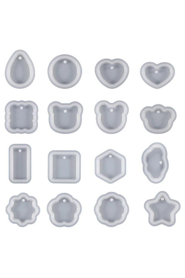 Whole Sets Earring Pendant Silicone Resin Mold Epoxy Resin Jewelry Making Molds Heart DIY Charms Key