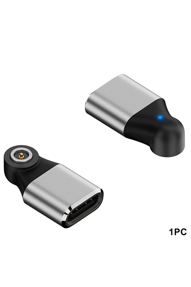 Silver with Indicator Light Smart Ring Charging Converter Universal Short Circuit Protection Fitness