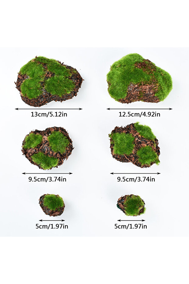 6pcs 6pcs Irregular Realistic Moss Blocks Foam Stones with Lush Green Moss for DIY Terrarium Fairy G