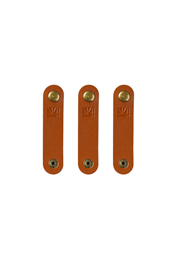 3 pieces KBEAR A1 Genuine Leather Cable Ties Snap Design Cord Organizer & Winder for Charger and Hea