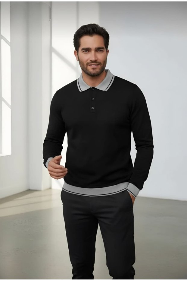 Interview Polo Neck Combined Knitwear Sweater