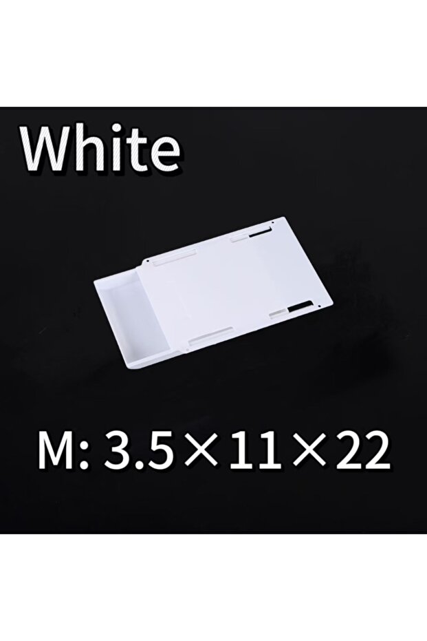 white-M-1pcs Hidden Storage Box Desk Storage Drawer Self-Adhesive Plastic Table Storage Holder Simpl