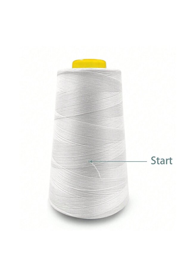 1Roll-White 1-6Rolls 3000 Yard Each Serger Thread 100% Polyester Cones Spool Thread 40/2 for Sewing